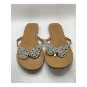 INC INTERNATIONAL CONCEPTS Women's Silver Marsha Butterfly Sandals SZ 11